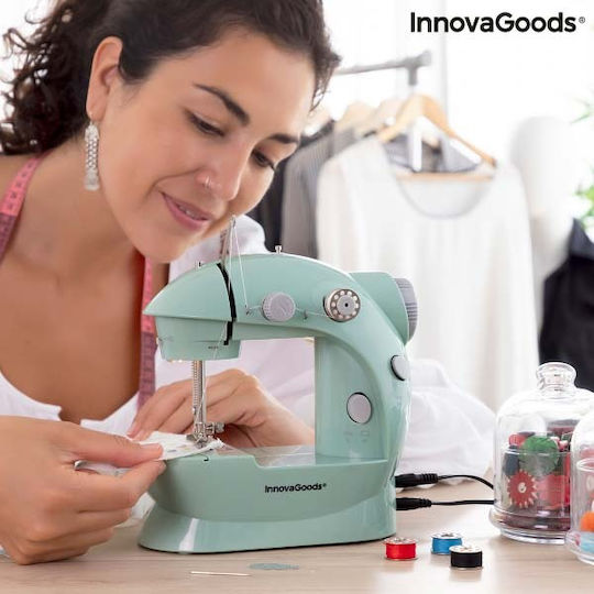 InnovaGoods Mini-Nähmaschine Sewny Grün