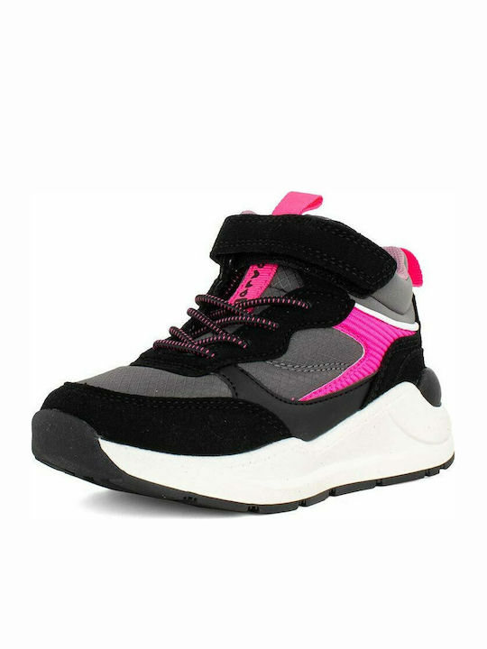 Παιδικά Sneakers High Ανατομικά με Σκρατς Γκρι
