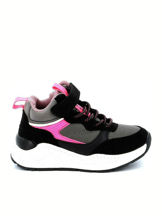 Παιδικά Sneakers High Ανατομικά με Σκρατς Γκρι