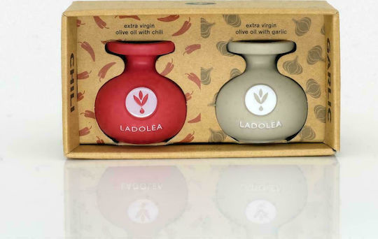 Ladolea Extra Virgin Olive Oil Organic Seasoned with Garlic 160ml 2pcs
