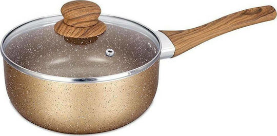 Chios Hellas Woodstone Κατσαρολάκι Γάλακτος από Αλουμίνιο 16cm
