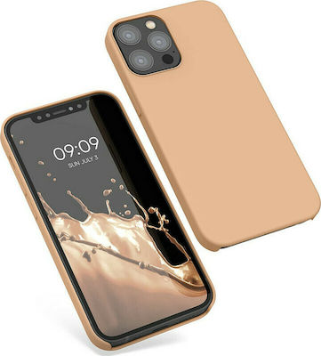 KWmobile Rubber TPU Silicone Back Cover Peach Nougat (iPhone 12 / 12 Pro)