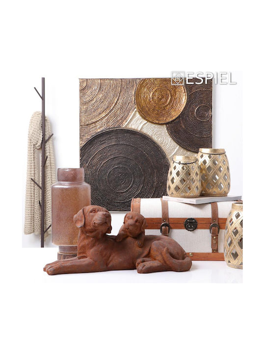 Espiel Tabletop Ceramic Lantern Gold 17.5x22x22cm