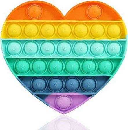 Gama Brands Heart Rainbow Pop It Fidget Silicone Multicolour