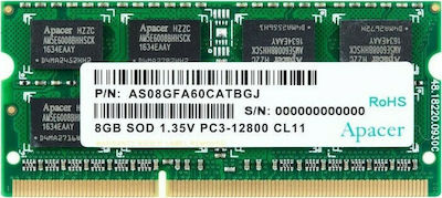 Apacer Notebook Memory 8GB DDR3 RAM με Ταχύτητα 1600 για Laptop