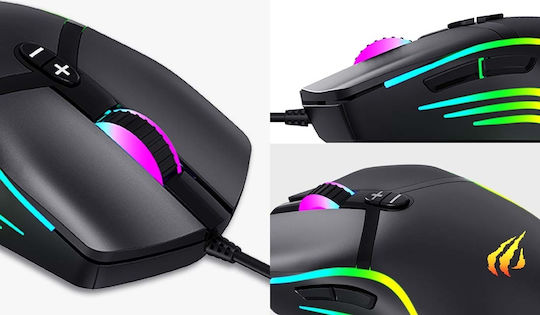 Havit MS1026 RGB Геймърска Мишка 6400 DPI Черен