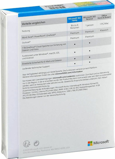 Microsoft 365 Personal Griechisch kompatibel mit Fenster/Mac als Elektronische Lizenz für 6 Benutzer und 1 Jahr Nutzung Medialess 6GQ-01155