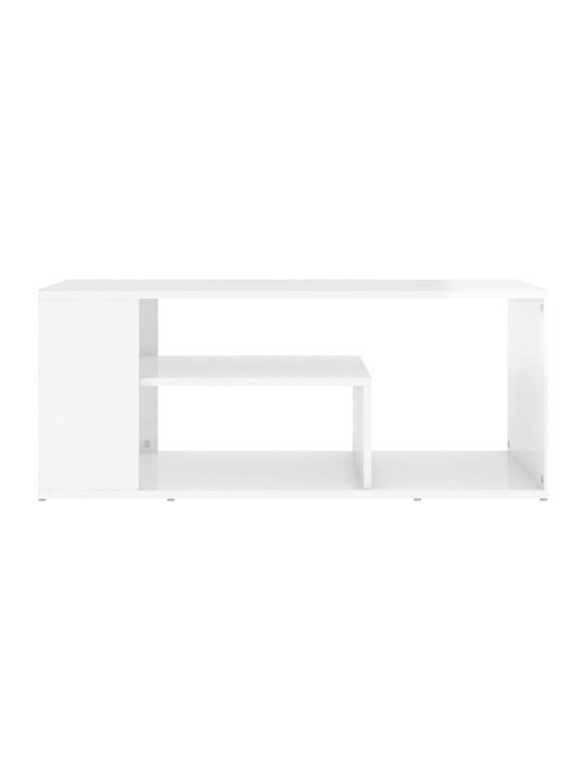 Rectangular Coffee Table Wooden Glossy White L100xW50xH40cm.