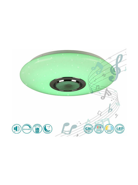 Trio Lighting Musica Smart Deckenleuchte 41cm Weiß mit Integrierter LED und Fernbedienung