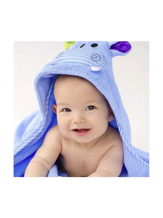 Zoocchini Βρεφική Κάπα-Μπουρνούζι με Κουκούλα Henry The Hippo Γαλάζια 77x77εκ.
