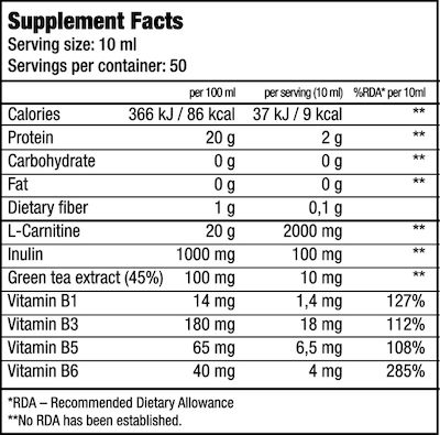 Biotech USA L-Carnitine Συμπλήρωμα Διατροφής με Καρνιτίνη 100000mg και Γεύση Κεράσι 500ml