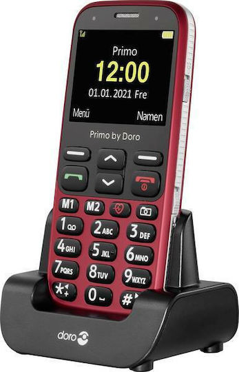 Doro Primo 368 Einzel-SIM Handy mit Großen Tasten Rot