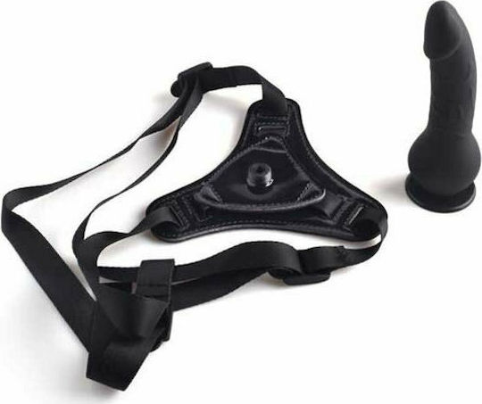 Toyz4lovers Real Safe Naughty Games Stap-On Harness with Dildo 14cm in Black Color