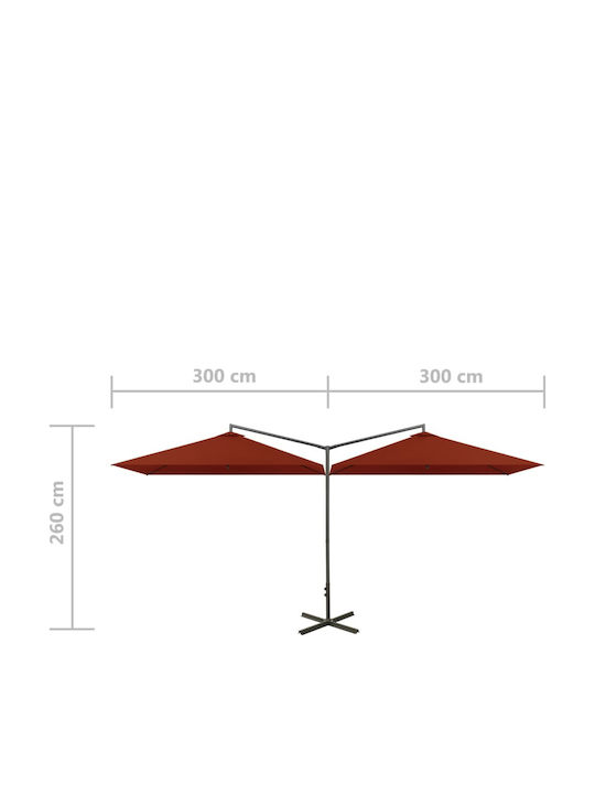Quadratischer Metallischer Gartenschirm Terra Cotta 6x3m