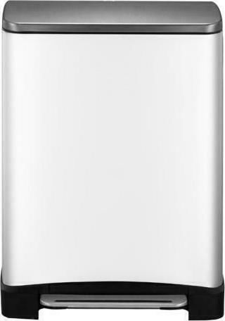Eko E-Cube Waste Bin Recycling made of Stainless Steel with Pedal Silver 46lt 1pcs