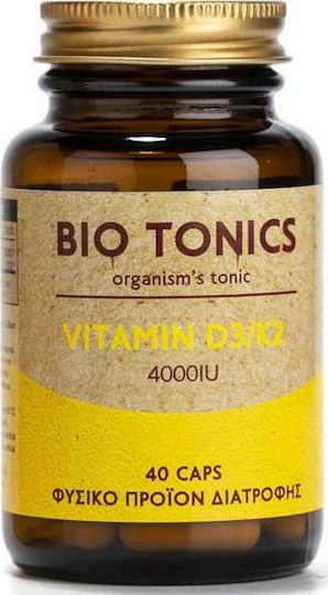 Bio Tonics Premium Vitamin D3/K2 Βιταμίνη για Ενίσχυση του Ανοσοποιητικού & την Υγεία των Οστών 4000iu 40 κάψουλες