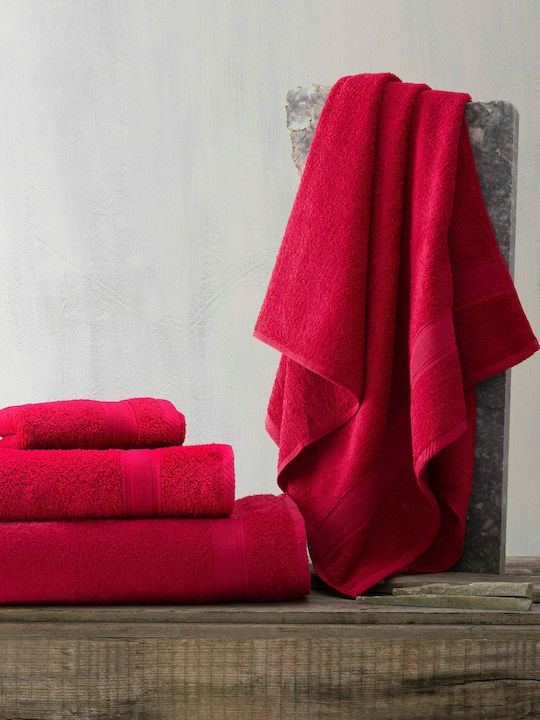 Rythmos Bath Towel Illusion 100x150cm Red Weight 480gr/m²