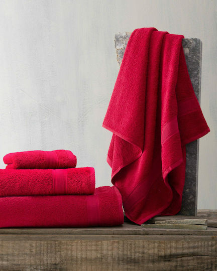 Rythmos Bath Towel Illusion 100x150cm Red Weight 480gr/m²