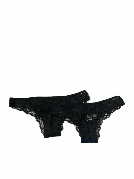 Underwear Cotonella Brazilian in black color 2 Pieces