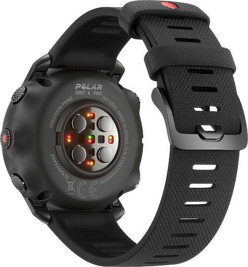 Polar Grit X Pro Waterproof Smartwatch with Heart Rate Monitor (Black)