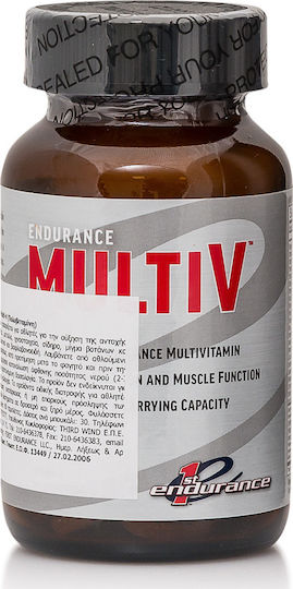 1st Endurance Multi-V Πολυβιταμίνη για Ενέργεια, Ενίσχυση του Ανοσοποιητικού & Αντιοξειδωτική δράση 90 ταμπλέτες