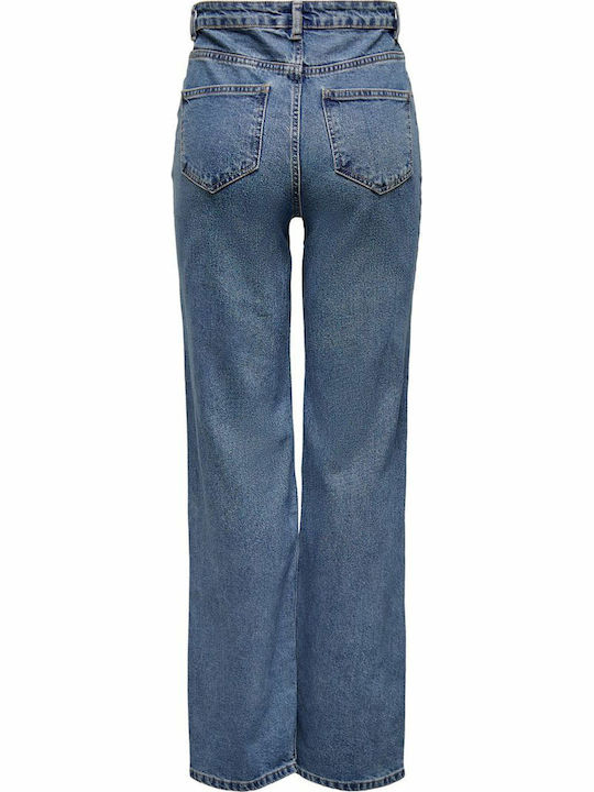 Camille Ψηλόμεσο Γυναικείο Jean Παντελόνι σε Wide Γραμμή Medium Blue Denim
