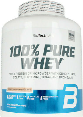 Biotech USA 100% Pure Whey Πρωτεΐνη Ορού Γάλακτος Χωρίς Γλουτένη με Γεύση Cookies & Cream 2.27kg