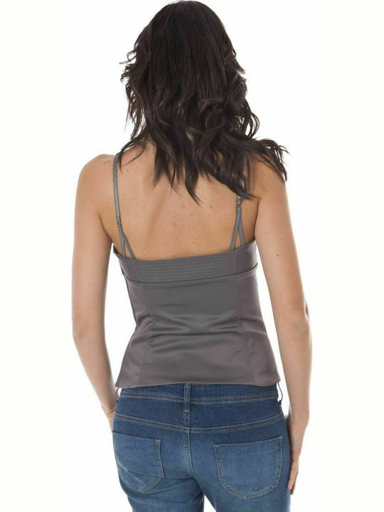 John Galliano Damen Sportliche Bluse mit Trägern Gray