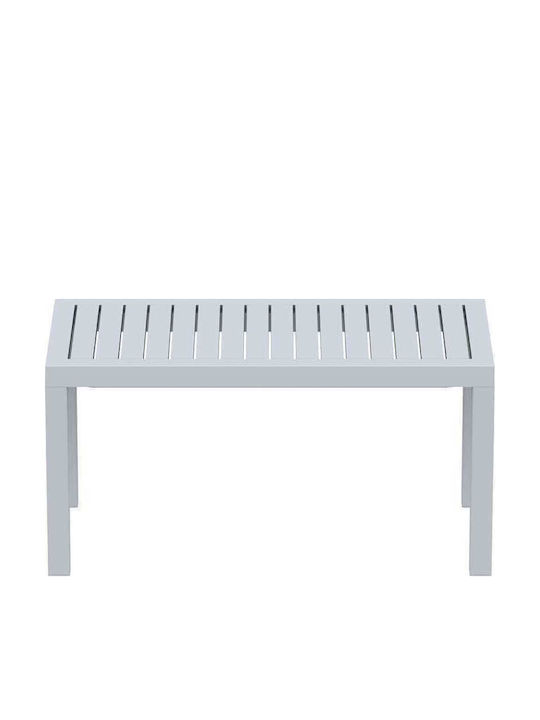 Garten- und Terrassentisch für kleine Räume aus Polypropylen Ocean Silver Grau 90x45x45cm