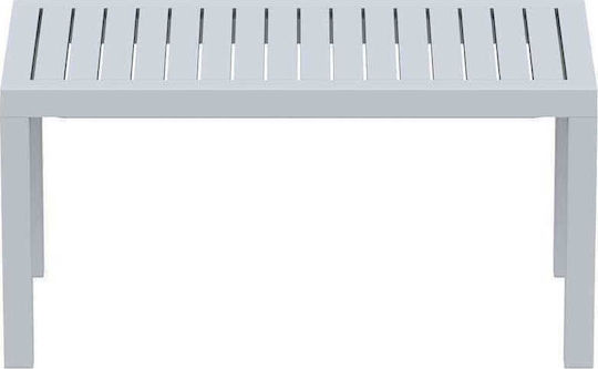 Garten- und Terrassentisch für kleine Räume aus Polypropylen Ocean Silver Grau 90x45x45cm