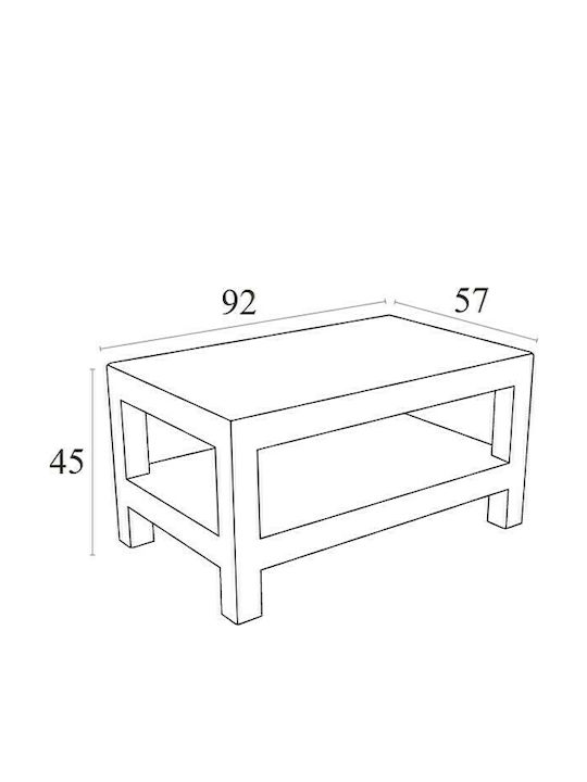 Masa Masa de lounge pentru spații exterioare Ratan Monaco Gri 92x57x45buc