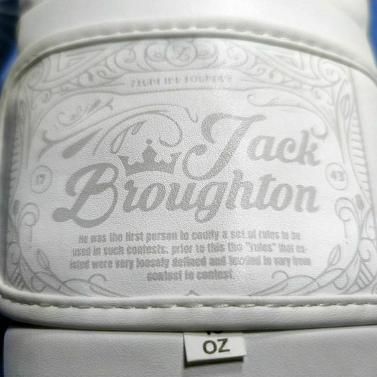 Boxing Pro Jack Broughton 1743 Boxhandschuhe aus Synthetikleder für Kampf Weiß
