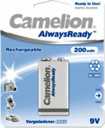 Camelion AlwaysReady Wiederaufladbare Batterie 9V Ni-MH 200mAh 1Stück