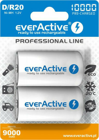 everActive Professional Line Rechargeable Battery D Ni-MH 10000mAh 1.2V 2pcs