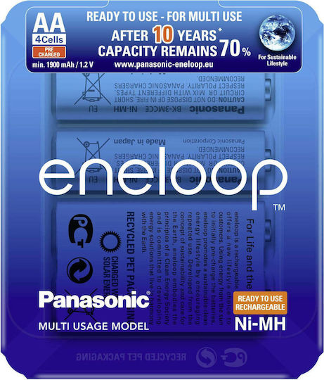 Panasonic Eneloop Storage Case Wiederaufladbare Batterien AA Ni-MH 1900mAh 1.2V 4Stück