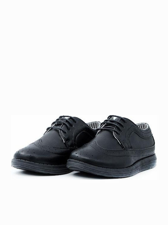 Leather Moccasins with Laces Black