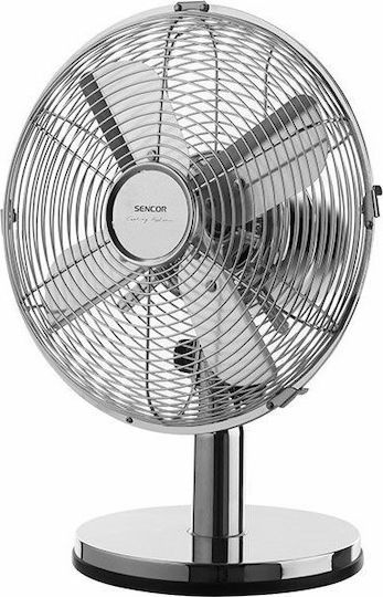 Sencor Επιτραπέζιος Ανεμιστήρας 30W Διαμέτρου 25cm Ασημί
