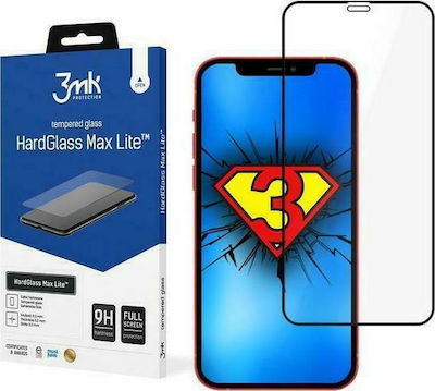 3MK HardGlass Max Lite Full Face Tempered Glass Black (iPhone 12 / 12 Pro)