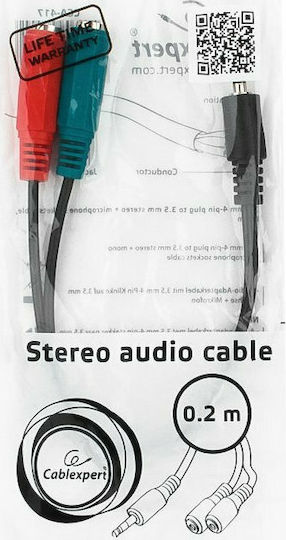 Cablexpert Μετατροπέας 3.5mm male σε 3.5mm 2x female 1τμχ CCA-417