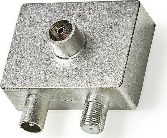 Nedis Konverter F-Stecker weiblich zu Koaxial männlich Silber 1Stück CSGP40970ME