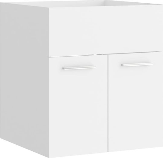 vidaXL Waschtisch mit Waschbecken, Spiegel & Säule Mattlack L41xB38.5xH46cm Weiß