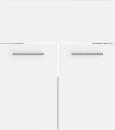 vidaXL Waschtisch mit Waschbecken, Spiegel & Säule Mattlack L41xB38.5xH46cm Weiß