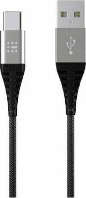 SAS Braided USB 2.0 Cable USB-C male - USB-A male Gray 1.2m (100-16-007)