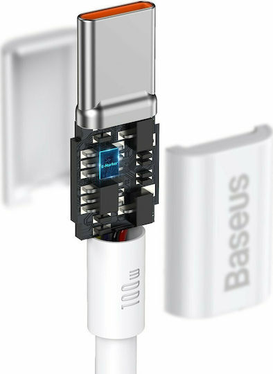 Baseus Superior USB 2.0 Cable USB-C Male - USB-C 100W PD White 2m CATYS-C02