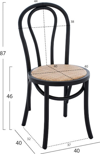 Montreal Scaune Cafe Lemn Negru 1buc 40x40x87buc