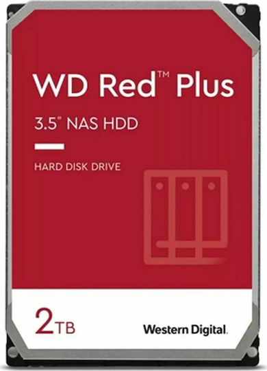 Western Digital Red Plus 2TB HDD Hard Drive 3.5" SATA III 5400rpm with 64MB Cache for NAS WD20EFZX