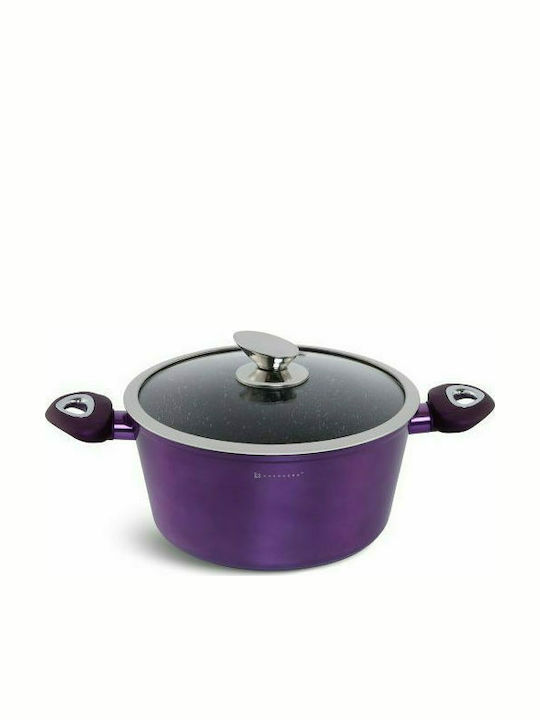 Edenberg Cookware Set of Aluminum with Stone Coating Purple 15pcs