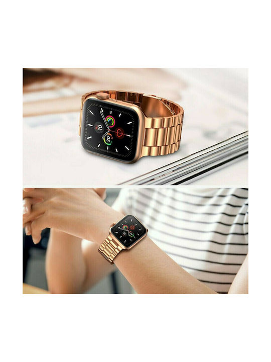 Λουράκι Ανοξείδωτο Ατσάλι Ροζ Χρυσό (Apple Watch 38/40/41mm)