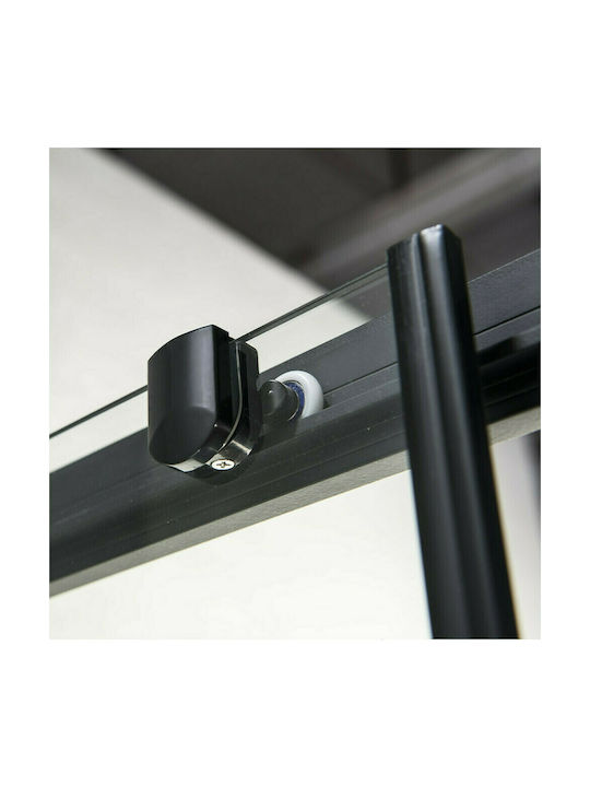 Devon Flow Slider Διαχωριστικό Ντουζιέρας με Συρόμενη Πόρτα 137-141x195cm Clean Glass Black Matt