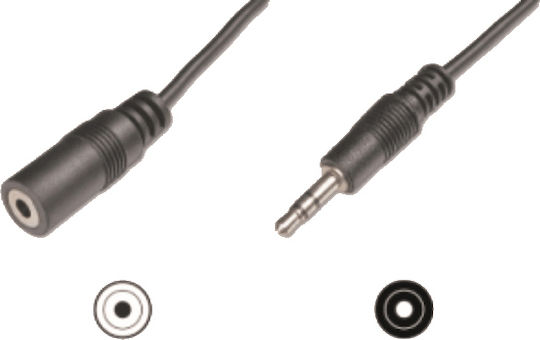 Goobay Καλώδιο Ήχου 3.5mm male - 3.5mm female Μαύρο 3m 50432